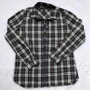 J. Crew Green & White Plaid Button Up Shirt